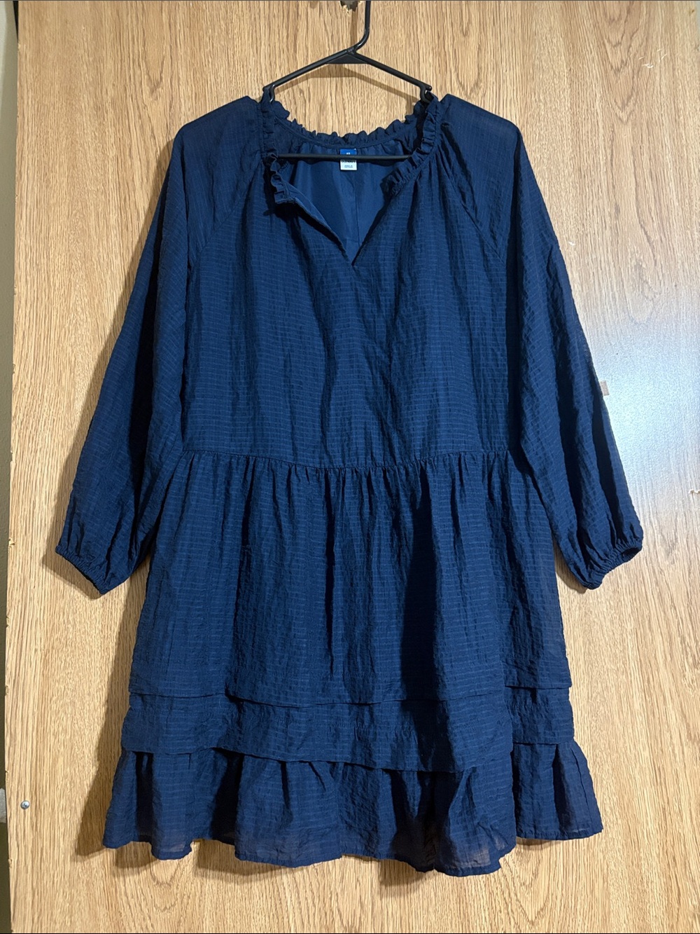 Women’s Navy Ruffle-Tier Mini Dress